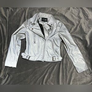 Fashion Nova Silver  Moto Jacket